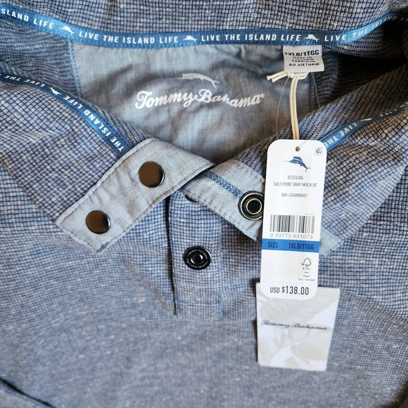Mens Tommy Bahama Salt Point Snap Mock Neck size 1XLB retail price $138 NWT - Picture 2 of 6